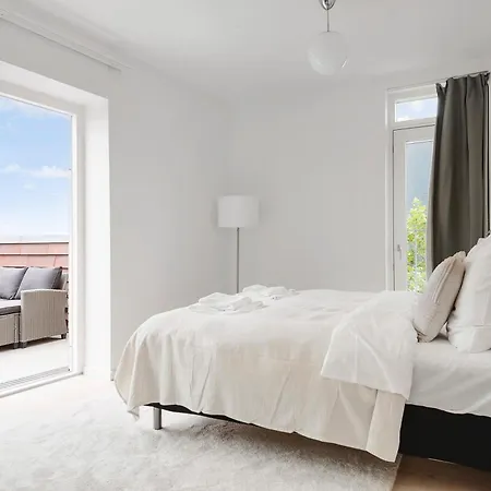 Penthouse In Center W Private Rooftop Terrace * Århus
